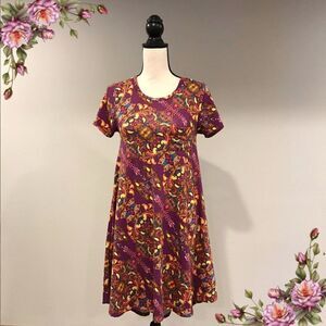 Lularoe Carly floral a-line swing style short sleeve dress